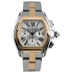 Cartier Roadster Chronograph Two Tone Steel & Gold Automatic Classic Watch 2618
