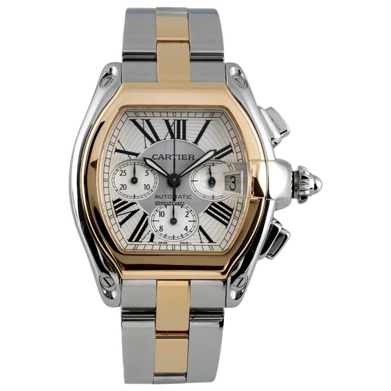 Cartier Roadster Chronograph Two Tone Steel and Gold Automatic Classic  Watch 2618 at 1stDibs | cartler, cartier roadster two tone, cartier roadster  2618