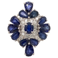 4.95 Carat Sapphire Diamond Cocktail Ring