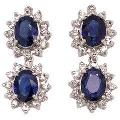 5.62 Carat Sapphire Diamond Earrings