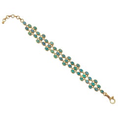 One-of-a-Kind Pointelle Gold Cluster Bracelet, with Opal