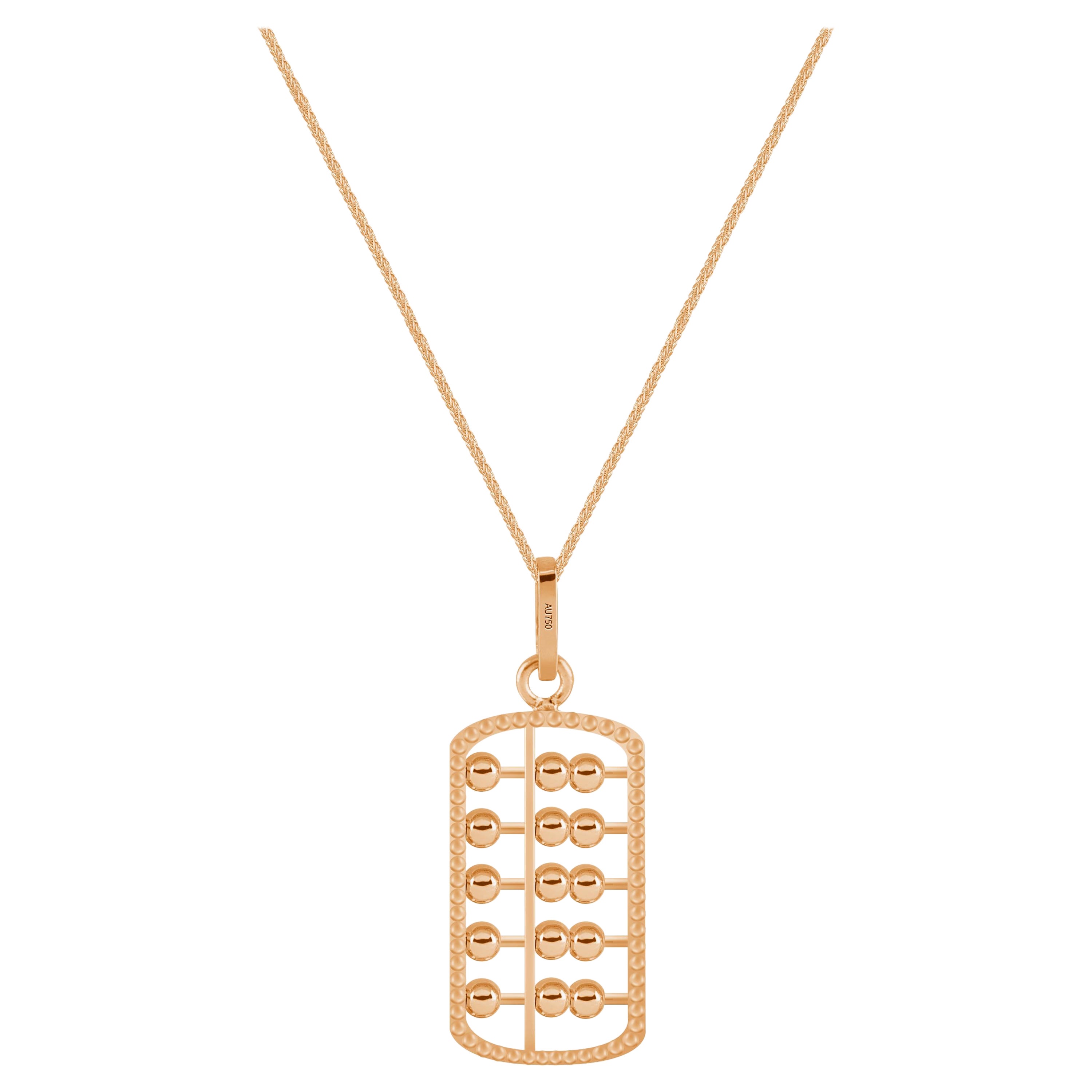 18 Karat Rose Gold Pendant with Necklace