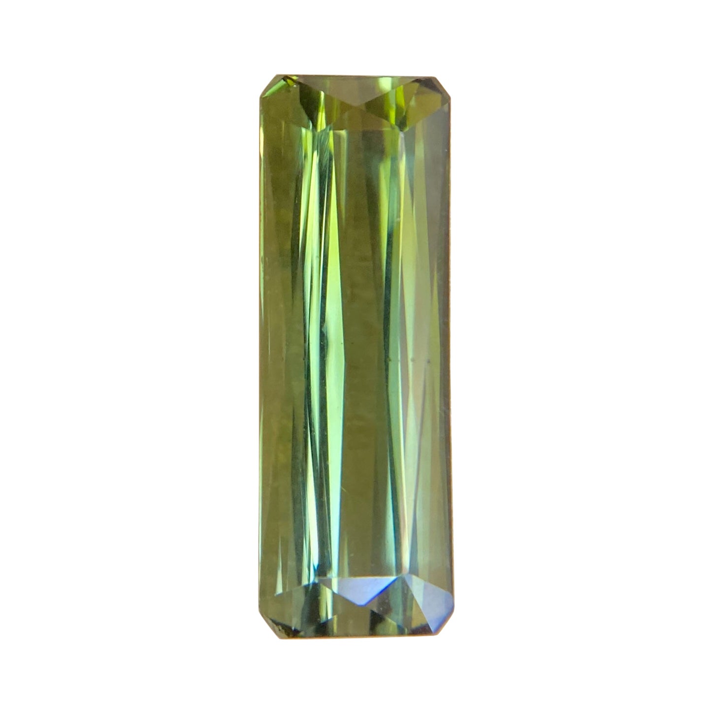 3.39ct Yellowish Green Tourmaline Octagon Emerald Cut Gem