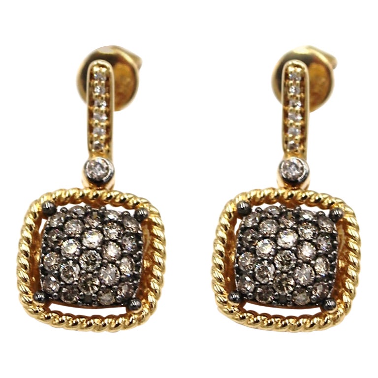 Le Vian Chocolate Diamond Square Shaped Drop Earrings