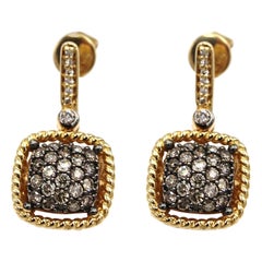 Le Vian Chocolate Diamond Square Shaped Drop Earrings