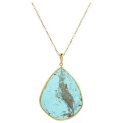 One-of-a-Kind Elements Gold Pendant Necklace, with Turquoise