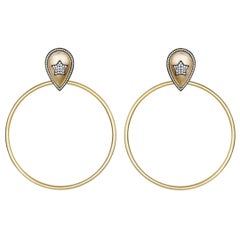 Orecchini a cerchio con pavé di stelle Ammanii in oro vermeil