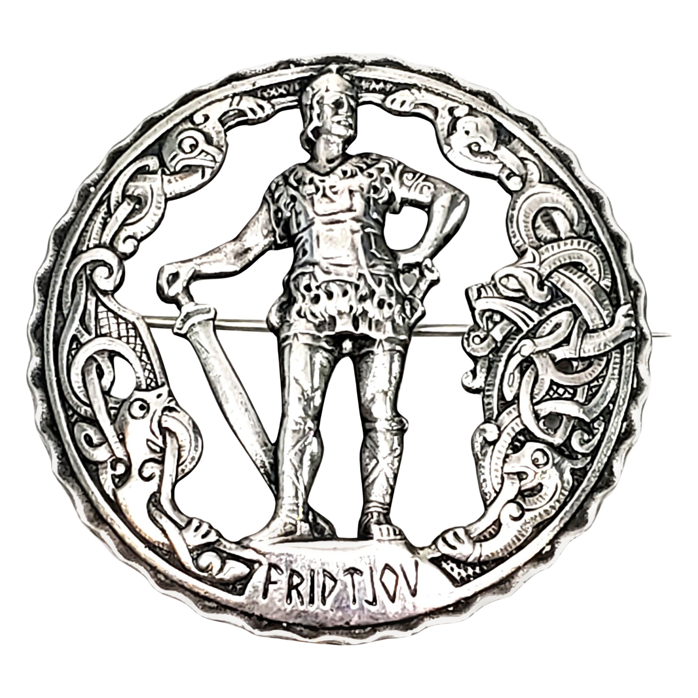 830 Silver Norway Fridtjov Warrior Pin