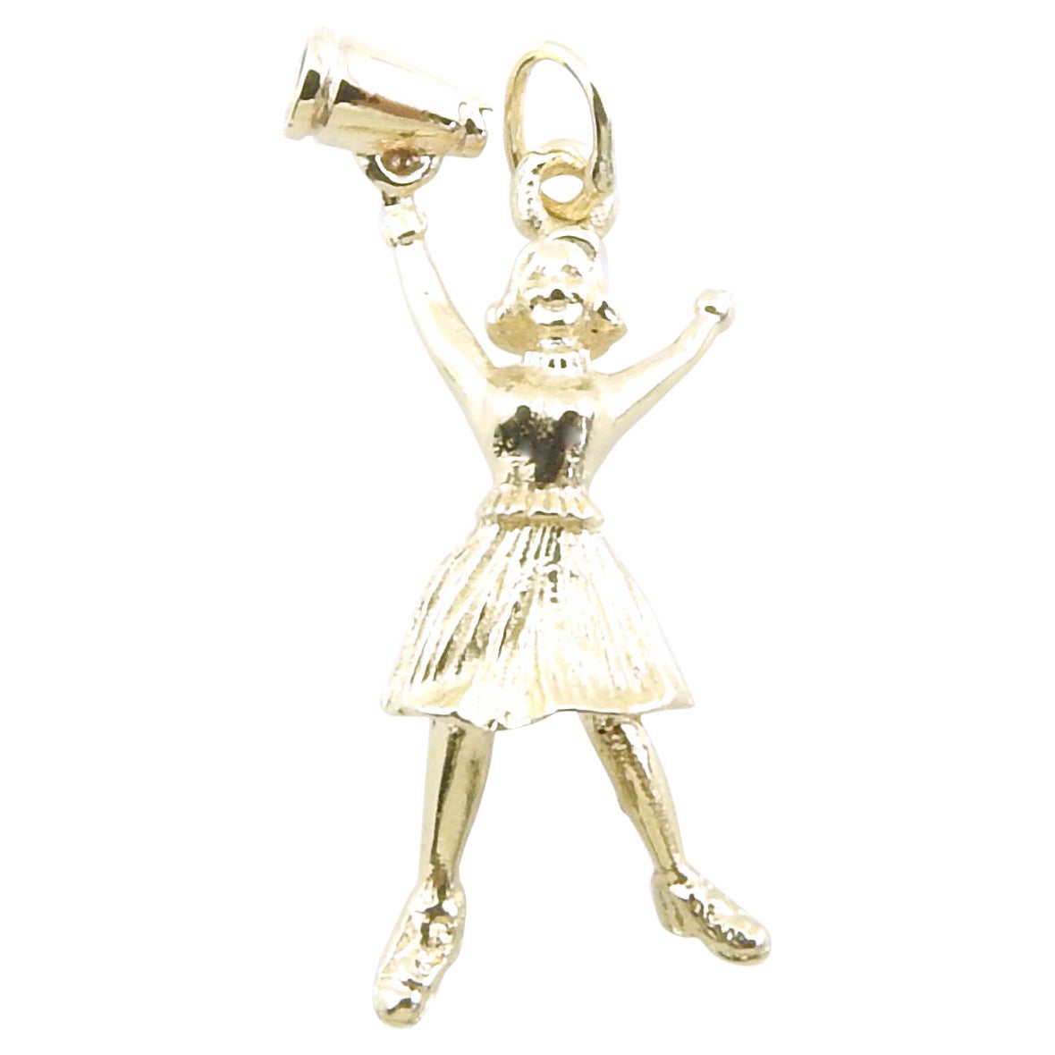 14 Karat Yellow Gold Cheerleader Charm For Sale at 1stDibs