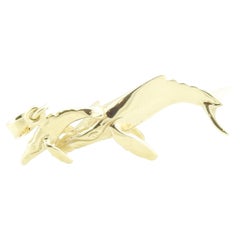 14 Karat Yellow Gold Mother Whale and Calf Charm