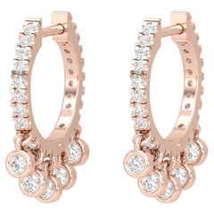 Boucles d'oreilles en or 14 carats Huggie Hoop Shaker Diamond