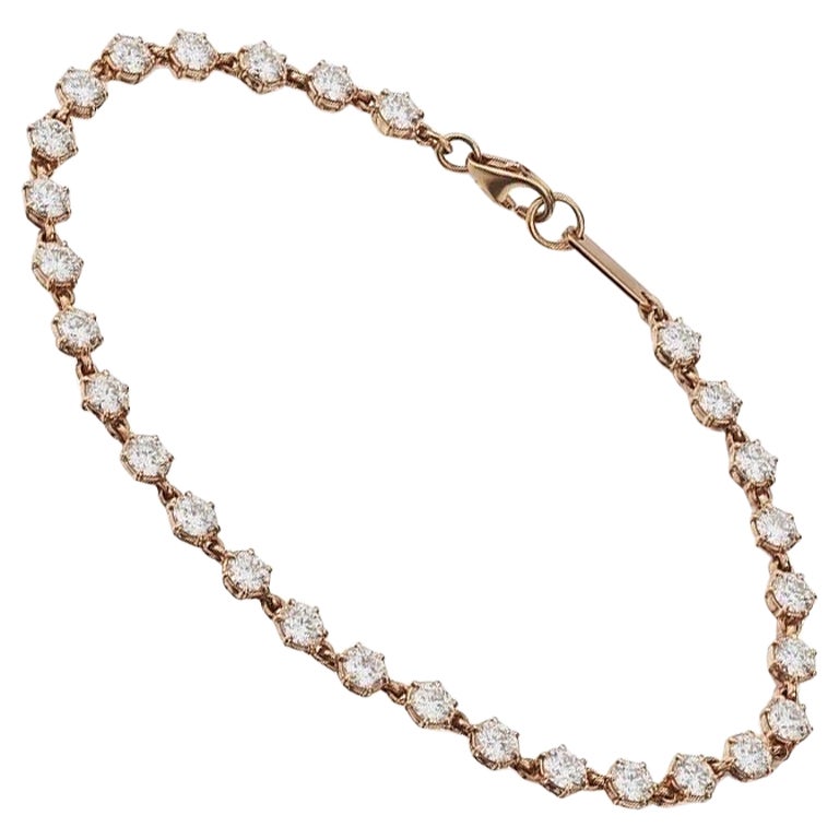 Rose Gold Diamond Line Bracelet