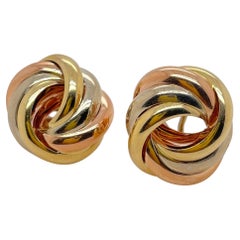 Multi Coloured Knot Style Stud Earrings