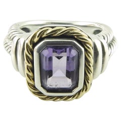 CNA Pranda Sterling Silver 14K Purple Stone Ring
