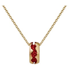 Rock Pool 9 Karat Yellow Gold Red Spinner Necklace
