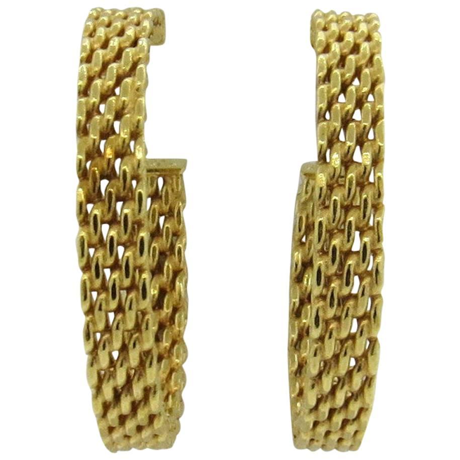 Tiffany & Co. Large Gold Somerset Hoop Earrings