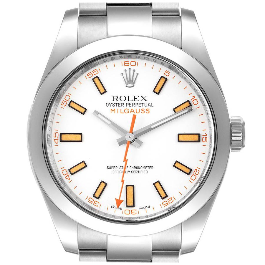 Rolex Milgauss White Dial Stainless Steel Mens Watch 116400 For Sale