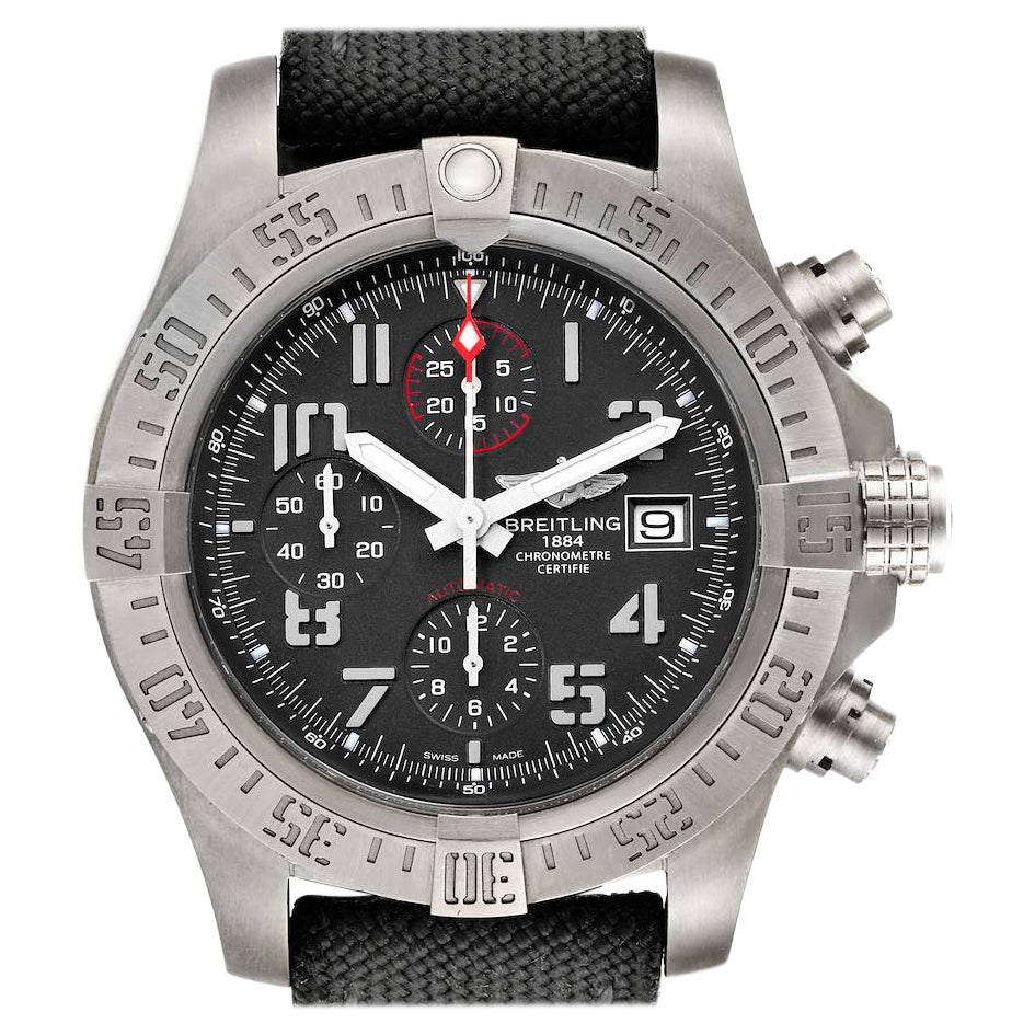 Breitling Avenger Bandit Grey Dial Green Stap Titanium Watch E13383 Box Papers