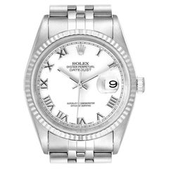 Rolex Datejust Steel White Gold White Dial Jubilee Bracelet Watch 16234