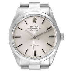 Rolex Air King Vintage Stainless Steel Silver Dial Mens Watch 5500