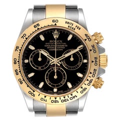 Rolex Cosmograph Daytona Steel Yellow Gold Black Dial Watch 116503 Box Card