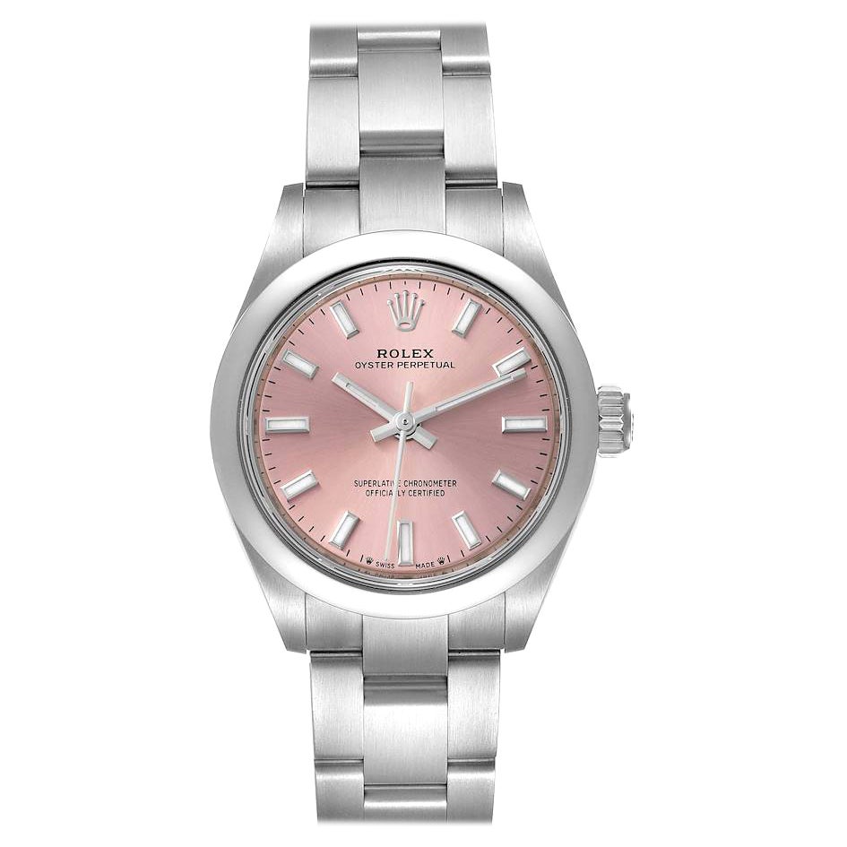 Rolex Oyster Perpetual Pink Dial Steel 