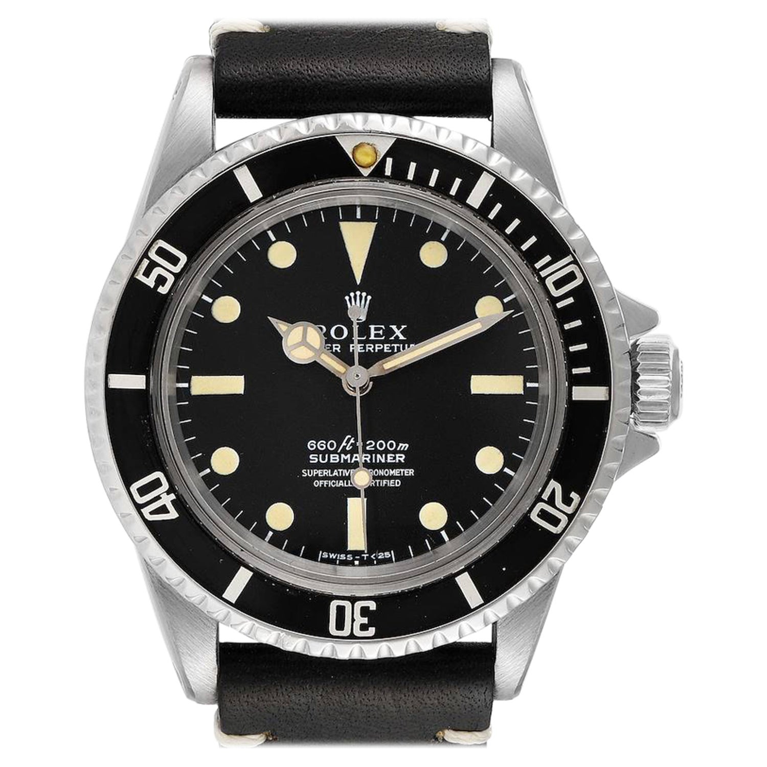 Rolex Submariner Vintage Brown Strap Steel Men's Watch 1680 For Sale at  1stDibs | vintage mens rolex, rolex submariner leather strap, rolex  submariner brown
