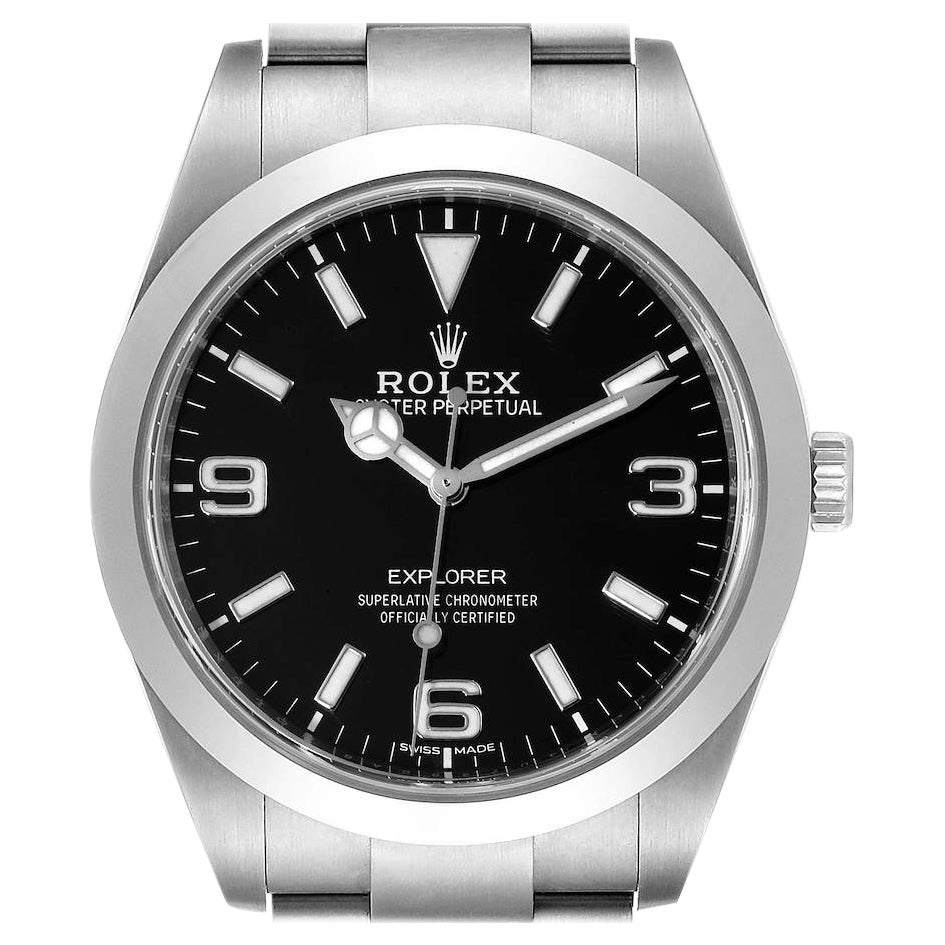 Rolex Explorer I Luminescent Arabic Numerals Steel Mens Watch 214270 For Sale