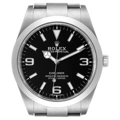 Rolex Explorer I Luminescent Arabic Numerals Steel Mens Watch 214270