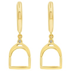 Orecchini pendenti Garavelli in oro giallo 18 kt con diamanti marroni