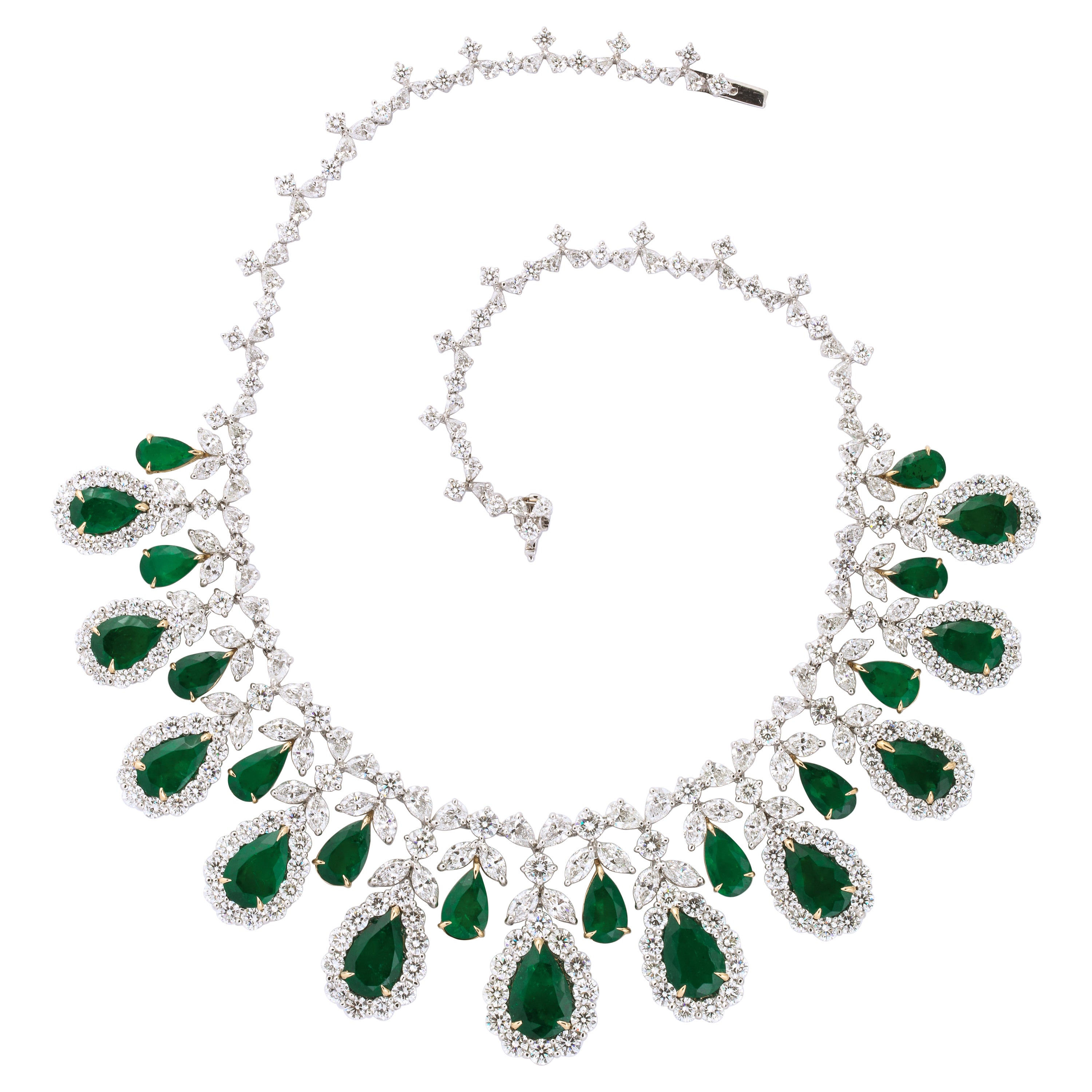 Emerald and Diamond Necklace at 1stDibs | green emerald necklace ...