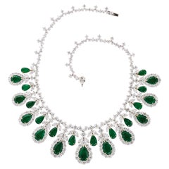 Used Emerald and Diamond Necklace