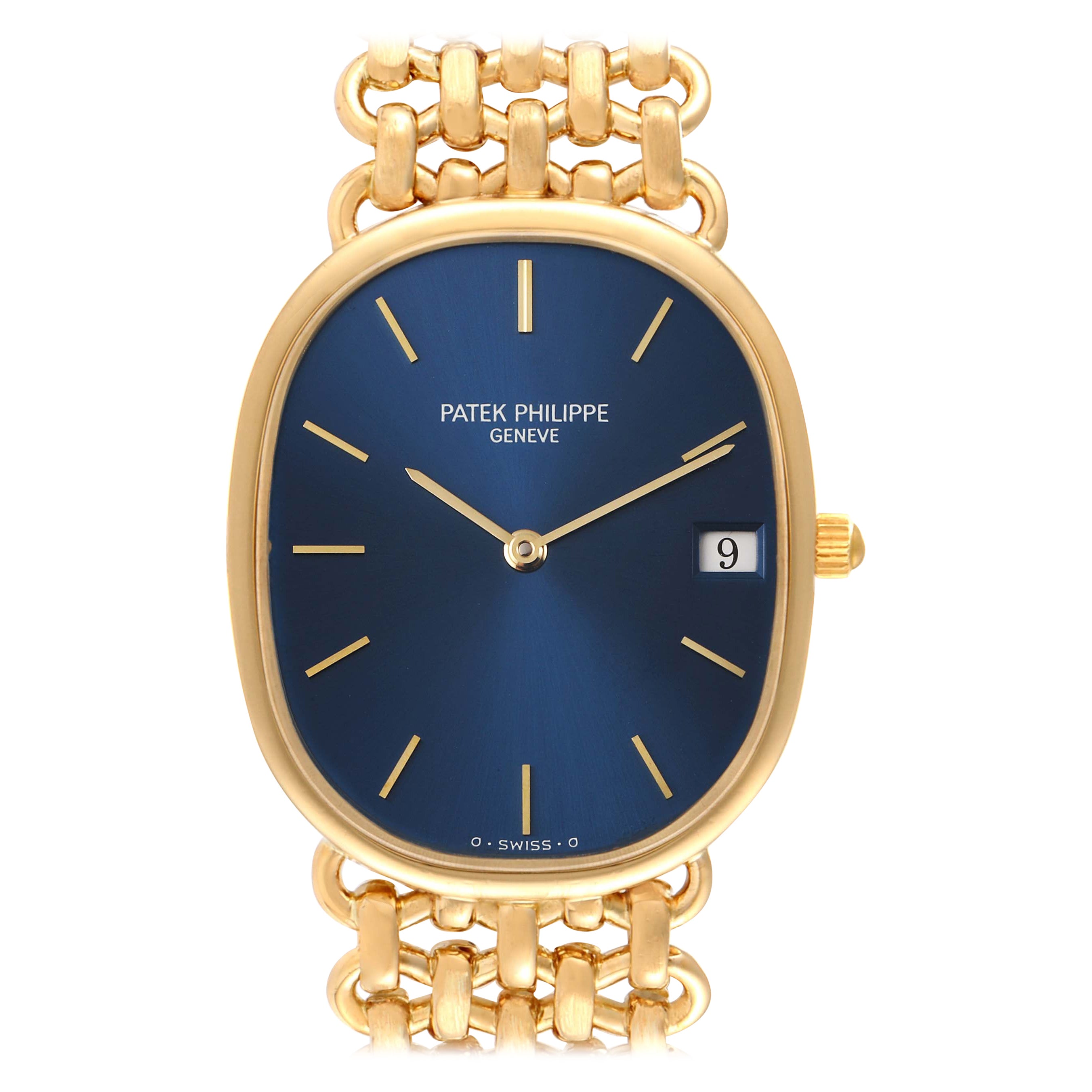 Patek Philippe Golden Ellipse Yellow Gold Blue Dial Ladies Watch 3788