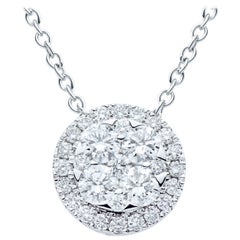 Colgante de diamantes en círculo de oro blanco de 18 quilates