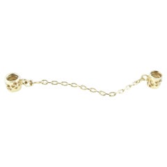 Used Pandora 14K Yellow Gold Flower Safety Chain Retired # 750312