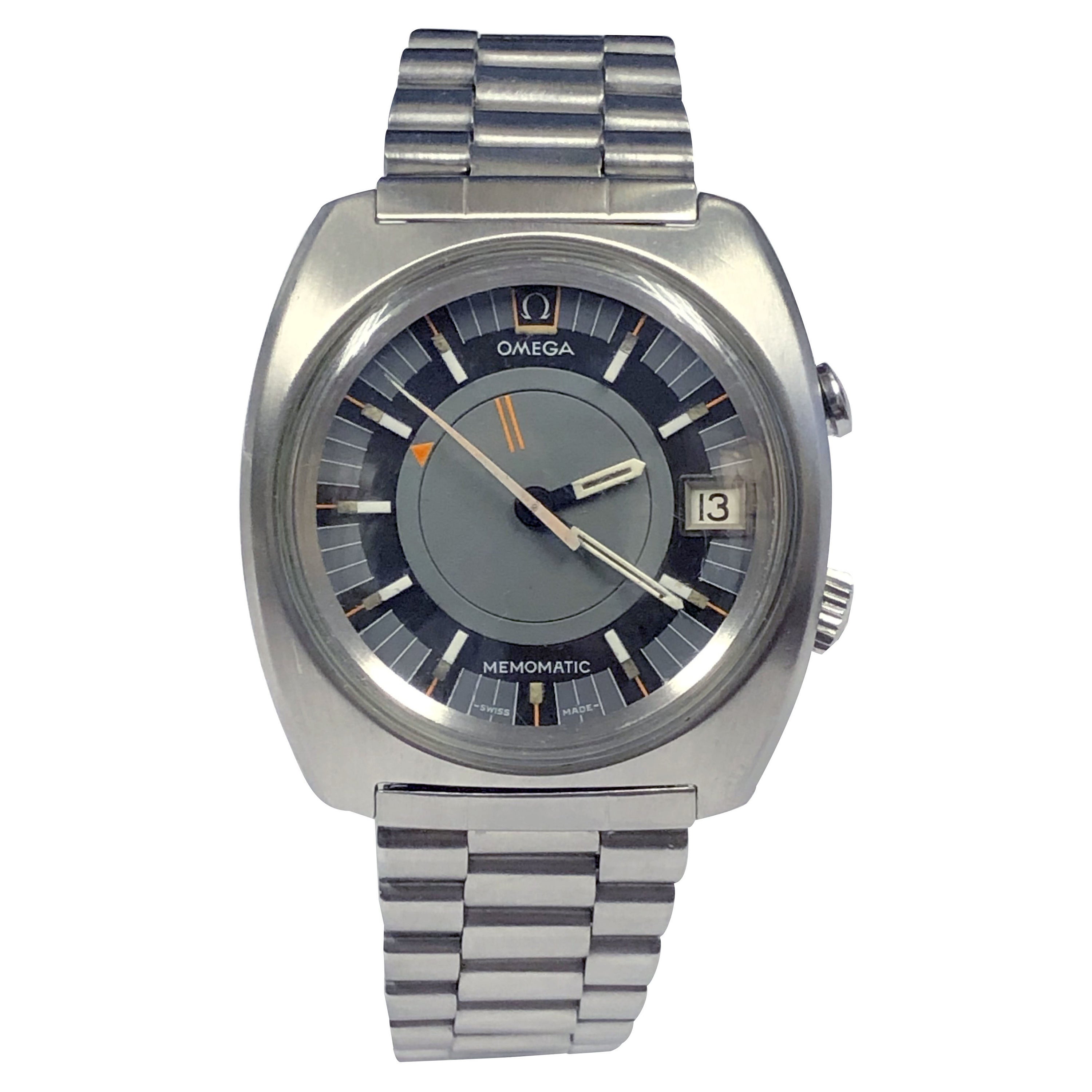 Vintage Omega Seamaster Memomatic Self Winding Alarm Wrist Watch For Sale