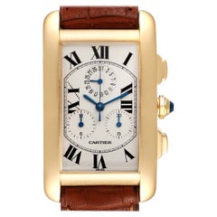 Cartier Tank Americaine Chronograph Yellow Gold Mens Watch W2601156