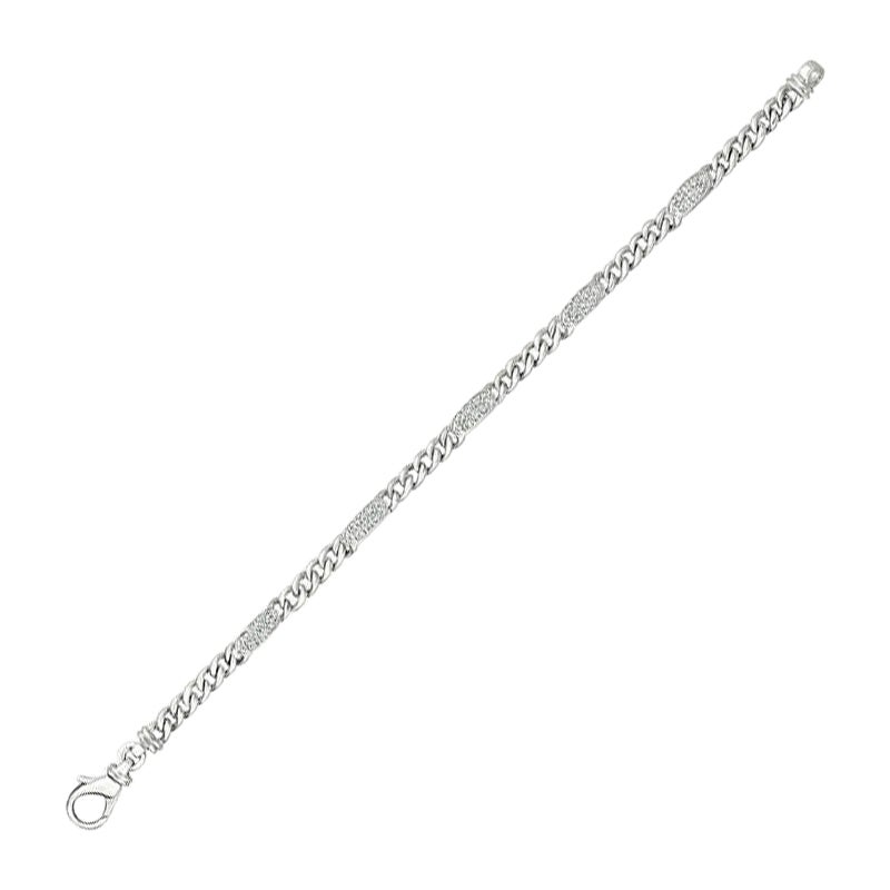 0.56 Carat Natural Diamond Bracelet G SI 14K White Gold