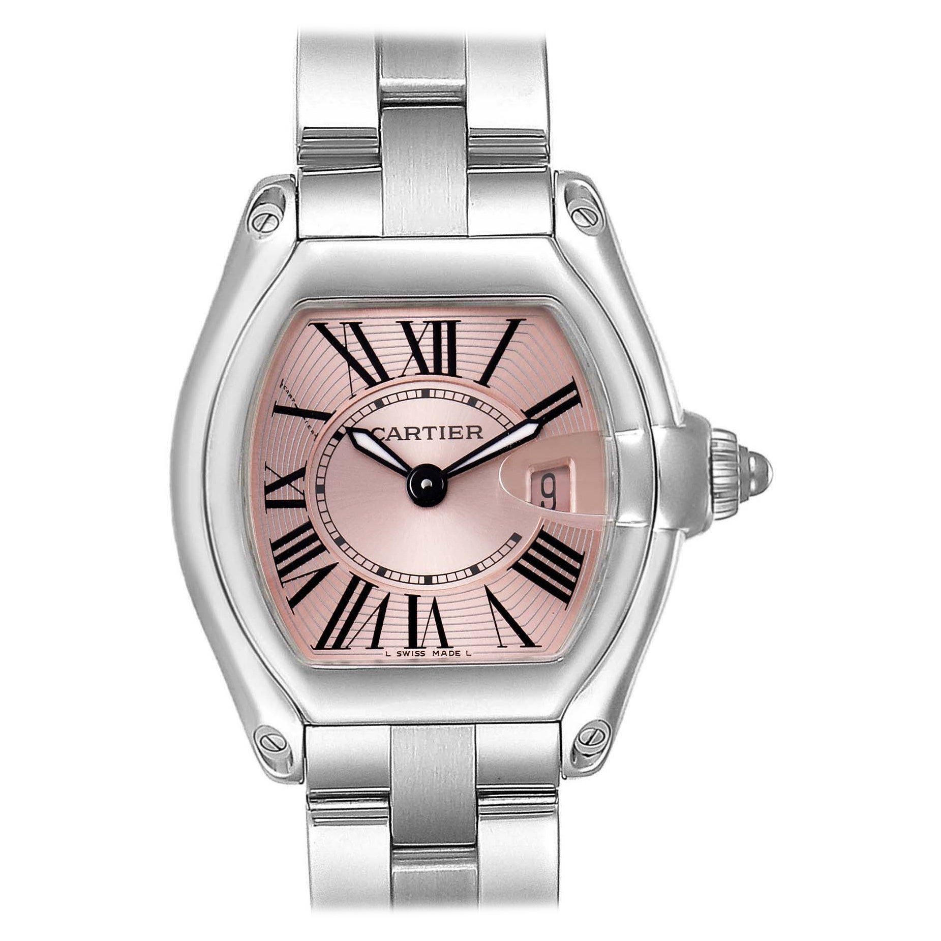 Cartier Roadster Pink Dial Stainless 