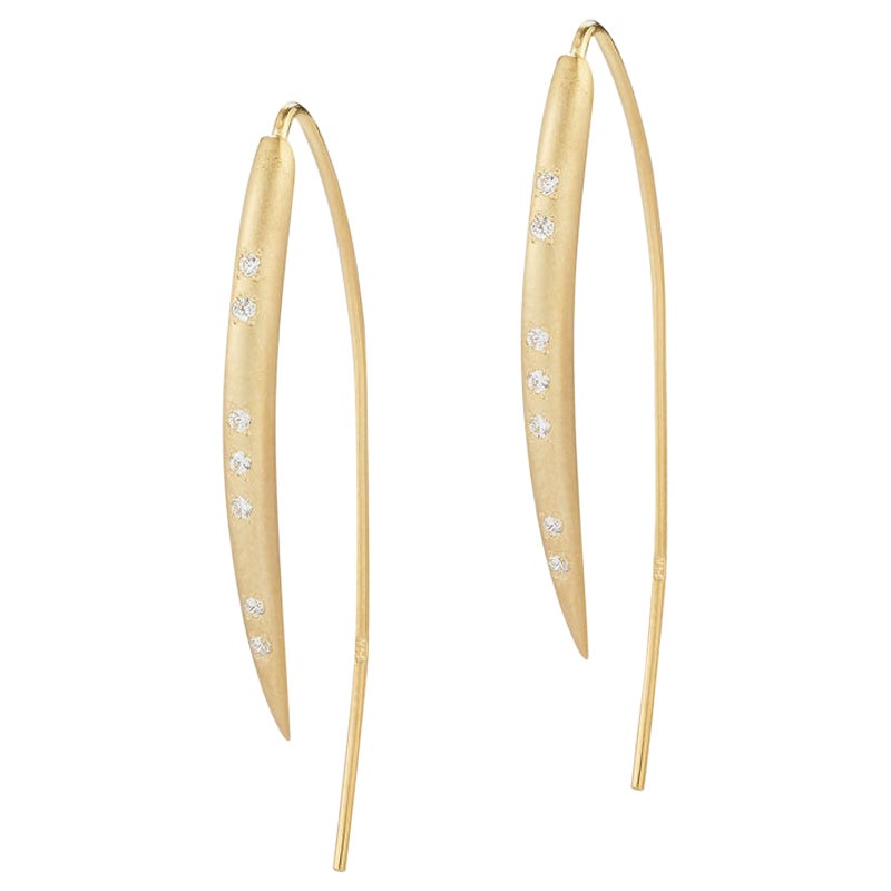 Hand-Crafted 14K Yellow Gold Wire Bow Earrings For Sale