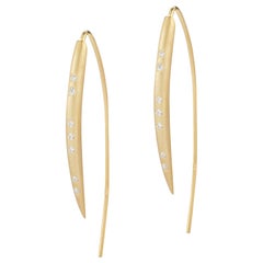 Hand-Crafted 14K Yellow Gold Wire Bow Earrings