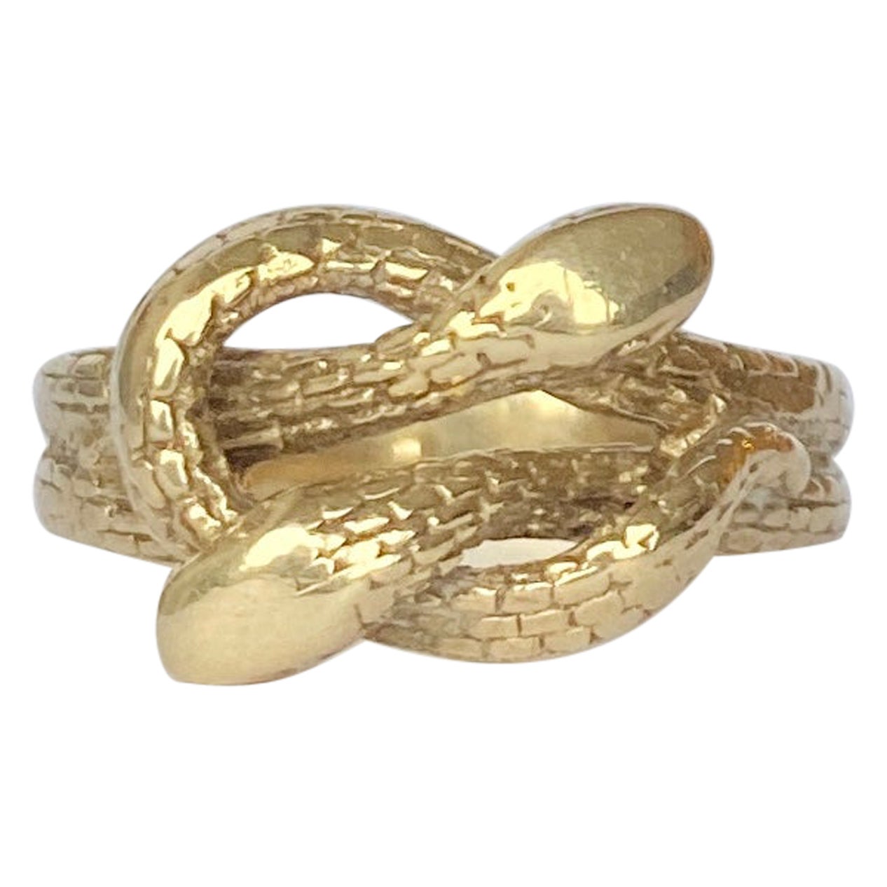 Vintage 9 Carat Gold Double Snake Ring