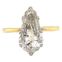 GIA 3.58 Carat Shield Cut Diamond Solitaire Ring