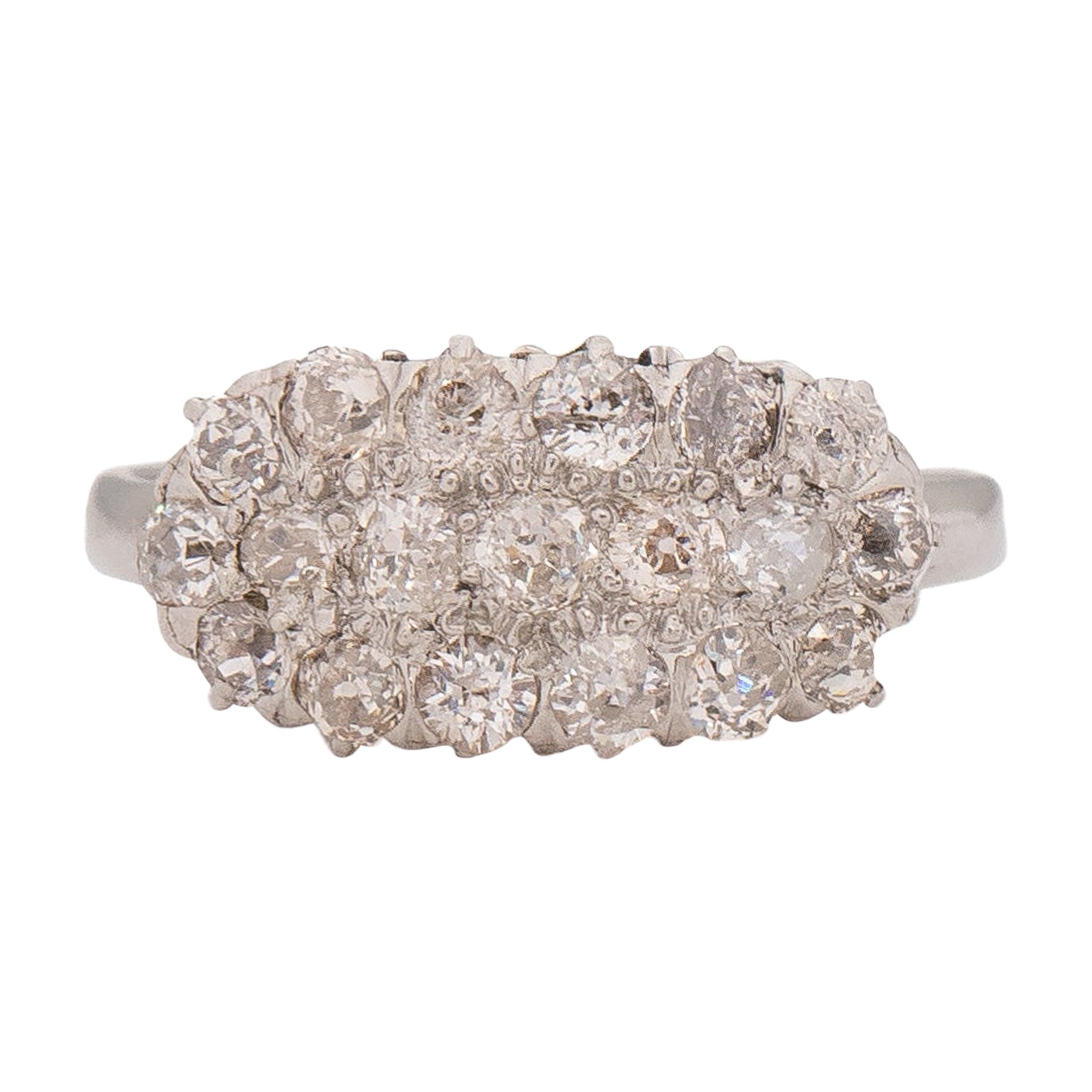 .60 Carat Total Weight Edwardian Diamond Platinum Engagement Ring For Sale