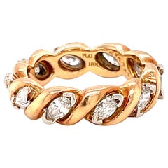 Vintage Oscar Heyman Diamond Twisted Gold Ring