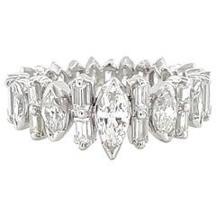 Vintage Marquise & Baguette Diamond Platinum Eternity Band