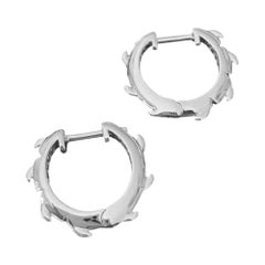 Pair of Croc Tail Huggies in 18ct White gold