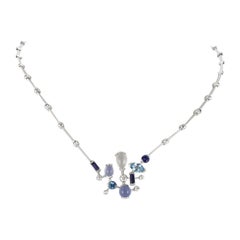 Cartier Meli Melo 18K Gold Moonstone, Aquamarine and Diamond Necklace
