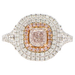 GIA Certified Natural Fancy Light Pink Diamond Ring 18K Gold