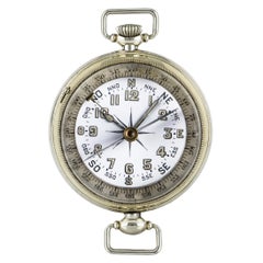 Military Nickel Compass Wristwatch